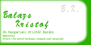 balazs kristof business card