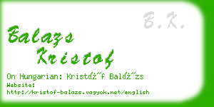 balazs kristof business card